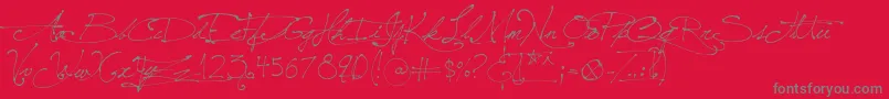 SaintAndrewsQueen Font – Gray Fonts on Red Background