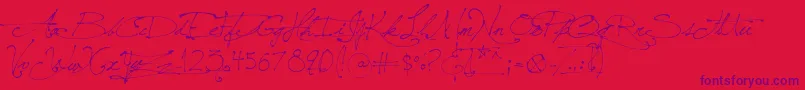 SaintAndrewsQueen Font – Purple Fonts on Red Background