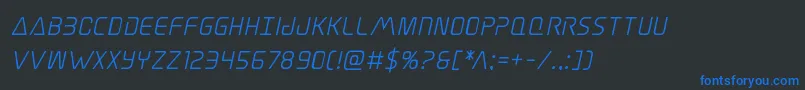 Elitedangersemiboldital Font – Blue Fonts on Black Background