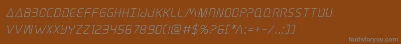 Elitedangersemiboldital Font – Gray Fonts on Brown Background