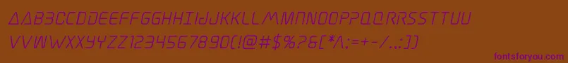 Elitedangersemiboldital Font – Purple Fonts on Brown Background