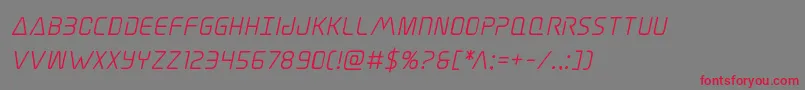 Elitedangersemiboldital Font – Red Fonts on Gray Background