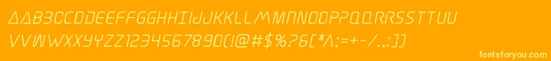 Elitedangersemiboldital Font – Yellow Fonts on Orange Background