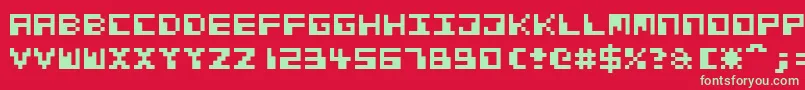 CosmicAlien Font – Green Fonts on Red Background