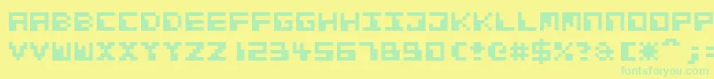 CosmicAlien Font – Green Fonts on Yellow Background