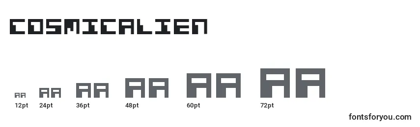 CosmicAlien Font Sizes