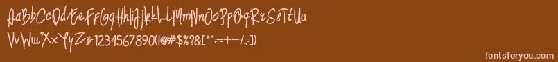 フォントRowdy – 茶色の背景にピンクのフォント