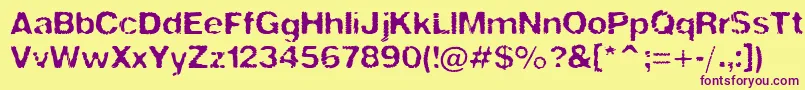 Sira-Schriftart – Violette Schriften auf gelbem Hintergrund