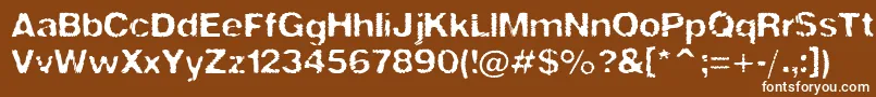 フォントSira – 茶色の背景に白い文字