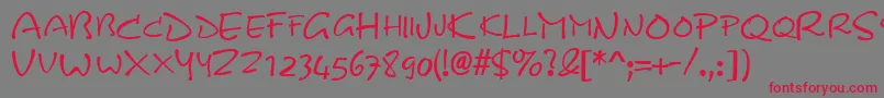 KineticscapssskRegular Font – Red Fonts on Gray Background