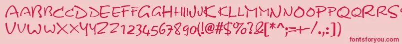 KineticscapssskRegular Font – Red Fonts on Pink Background