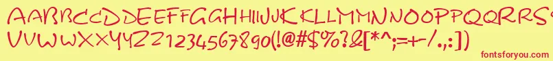 KineticscapssskRegular Font – Red Fonts on Yellow Background