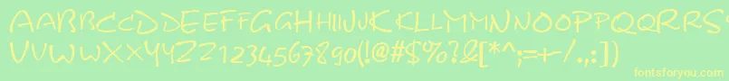 KineticscapssskRegular Font – Yellow Fonts on Green Background