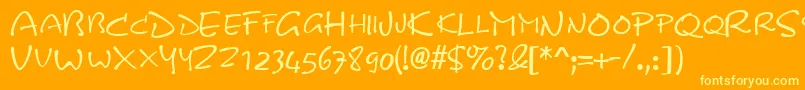 KineticscapssskRegular Font – Yellow Fonts on Orange Background