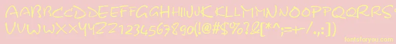 KineticscapssskRegular Font – Yellow Fonts on Pink Background