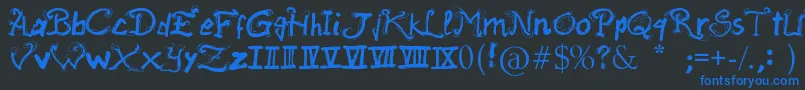 RaslaniAncientScript Font – Blue Fonts on Black Background