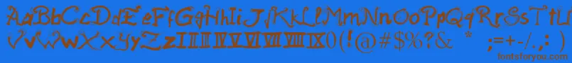 RaslaniAncientScript Font – Brown Fonts on Blue Background