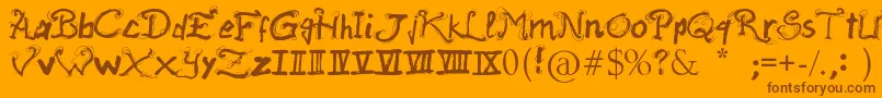 RaslaniAncientScript Font – Brown Fonts on Orange Background
