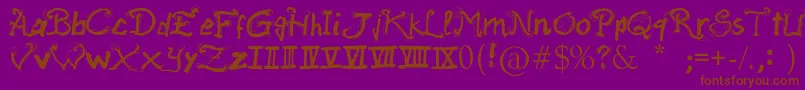 RaslaniAncientScript-fontti – ruskeat fontit violetilla taustalla