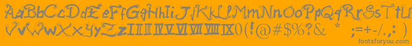 RaslaniAncientScript Font – Gray Fonts on Orange Background