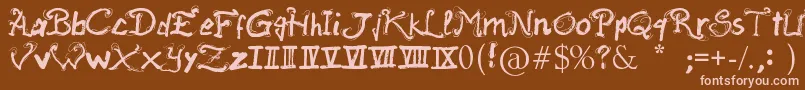 More about RaslaniAncientScript Font RaslaniAncientScript Font – Pink Fonts on Brown Background