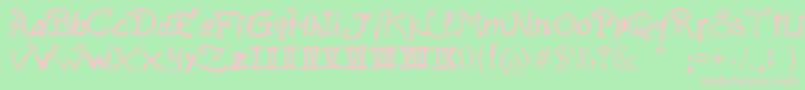 RaslaniAncientScript Font – Pink Fonts on Green Background