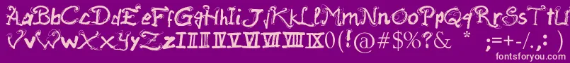 RaslaniAncientScript Font – Pink Fonts on Purple Background