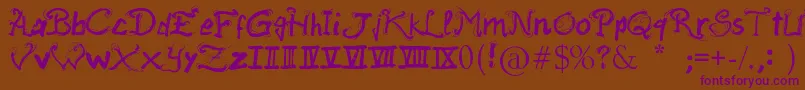 RaslaniAncientScript Font – Purple Fonts on Brown Background
