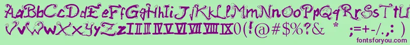 RaslaniAncientScript Font – Purple Fonts on Green Background