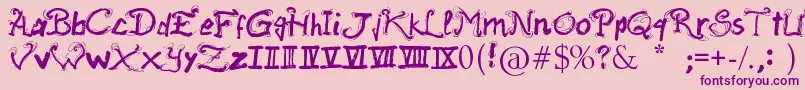 RaslaniAncientScript Font – Purple Fonts on Pink Background