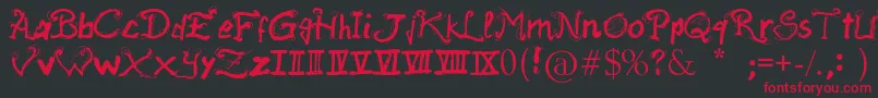RaslaniAncientScript Font – Red Fonts on Black Background