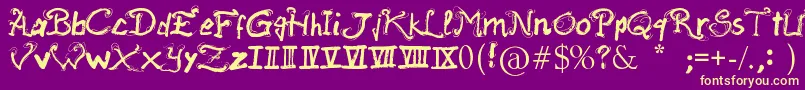 RaslaniAncientScript Font – Yellow Fonts on Purple Background