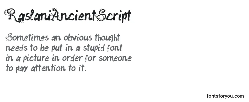 RaslaniAncientScript Font