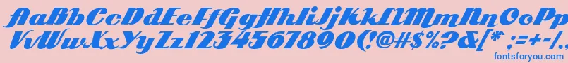 Arb85PosterScriptJan39Fre Font – Blue Fonts on Pink Background