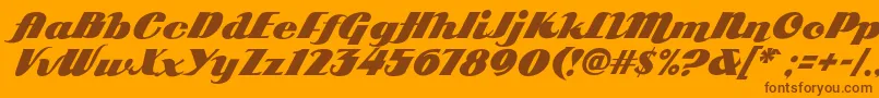 Arb85PosterScriptJan39Fre Font – Brown Fonts on Orange Background