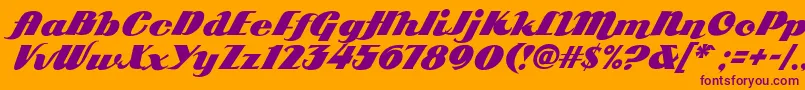 Arb85PosterScriptJan39Fre Font – Purple Fonts on Orange Background