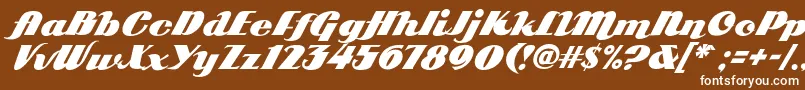 Arb85PosterScriptJan39Fre Font – White Fonts on Brown Background
