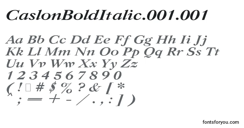 Schriftart CaslonBoldItalic.001.001 – Alphabet, Zahlen, spezielle Symbole