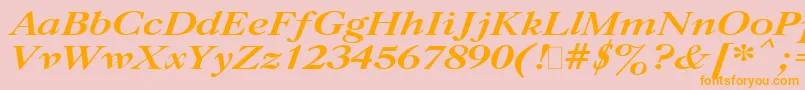 CaslonBoldItalic.001.001-Schriftart – Orangefarbene Schriften auf rosa Hintergrund