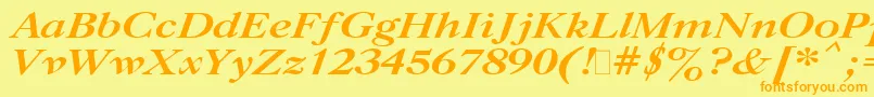 CaslonBoldItalic.001.001 Font – Orange Fonts on Yellow Background