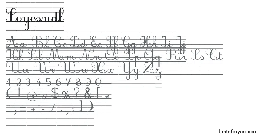 Czcionka Seyesndl – alfabet, cyfry, specjalne znaki