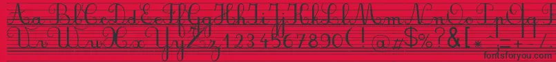フォントSeyesndl – 赤い背景に黒い文字