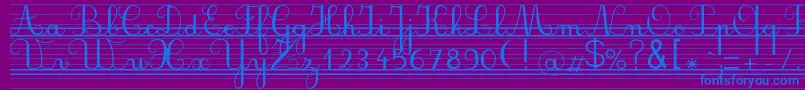 フォントSeyesndl – 紫色の背景に青い文字