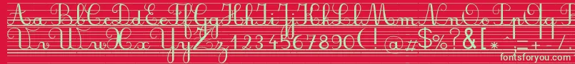 フォントSeyesndl – 赤い背景に緑の文字