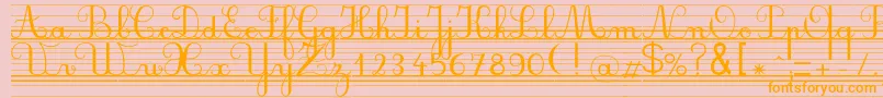 Seyesndl-Schriftart – Orangefarbene Schriften auf rosa Hintergrund