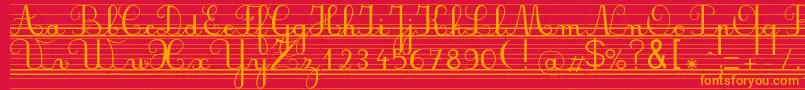 Seyesndl Font – Orange Fonts on Red Background