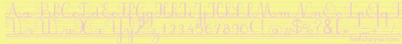 Seyesndl Font – Pink Fonts on Yellow Background