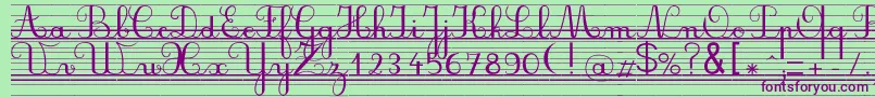 Seyesndl Font – Purple Fonts on Green Background