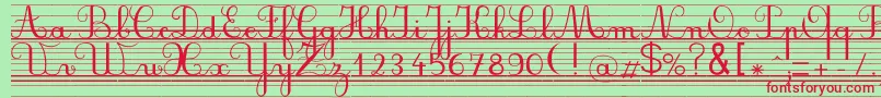 Seyesndl Font – Red Fonts on Green Background