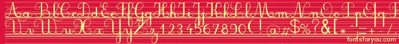 Seyesndl Font – Yellow Fonts on Red Background